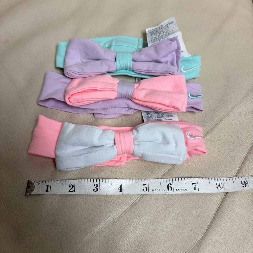 NIKE Set of 3 Baby Girl Create Bow Headband 0-6 Months Color Doll - Picture 4 of 11